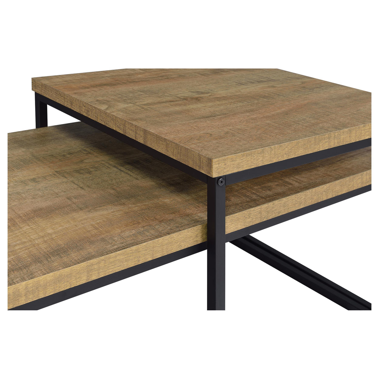 Straden Mango/Black 3-piece Engineered Wood Coffee Table Set from Coaster - Luna Furniture