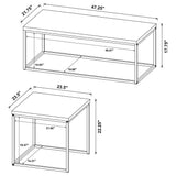 Straden Mango/Black 3-piece Engineered Wood Coffee Table Set from Coaster - Luna Furniture