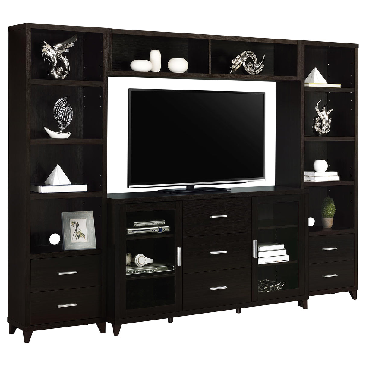 Lewes Cappuccino 4-Piece Entertainment Center from Coaster - Luna Furniture