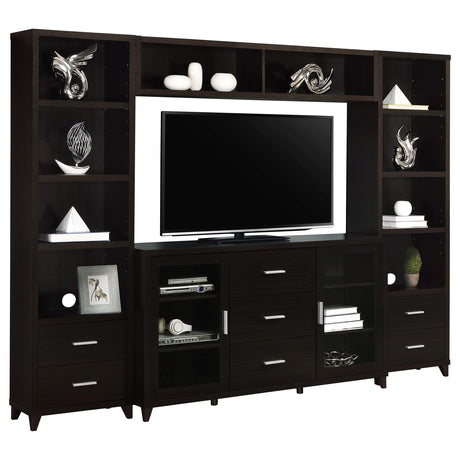 Lewes Cappuccino 4-Piece Entertainment Center from Coaster - Luna Furniture