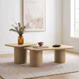 Lester Honey Oak 2-Piece Nesting Coffee Table Set from Coaster - Luna Furniture