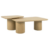 Lester Honey Oak 2-Piece Nesting Coffee Table Set from Coaster - Luna Furniture