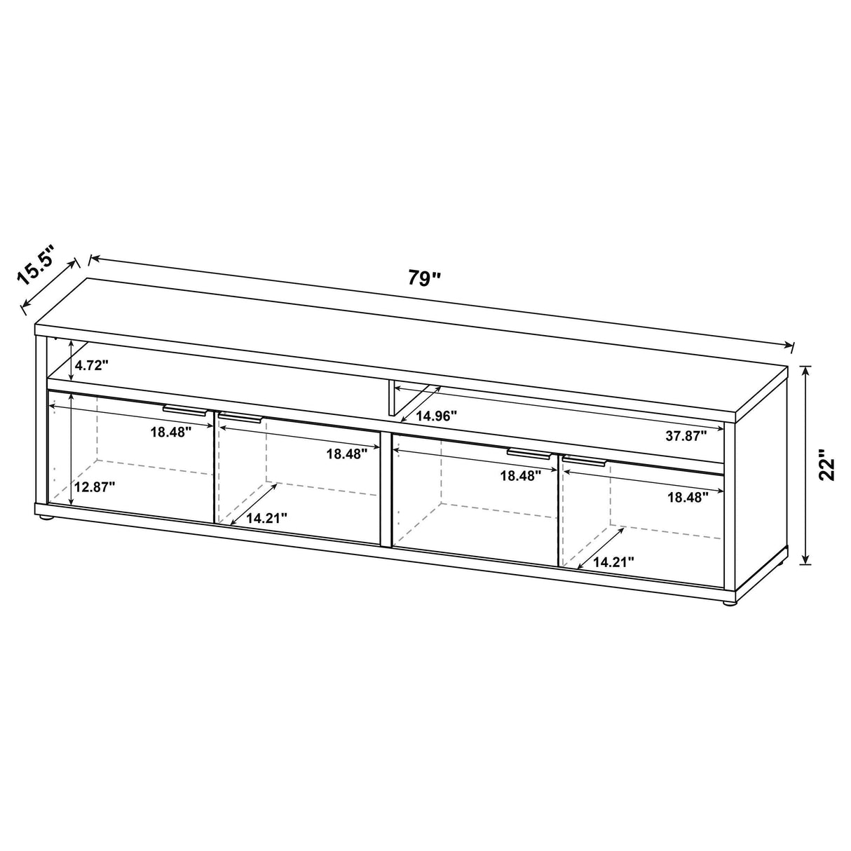Sentnor Mango 79-inch 4-door Engineered Wood TV Stand Media Console from Coaster - Luna Furniture
