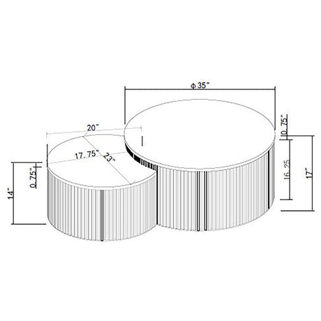 HP0426 Charcoal Nesting Coffee Table from Coaster - Luna Furniture