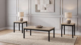 Garza Greige Oak 3-Piece Rectangular Coffee Table Set from Coaster - Luna Furniture