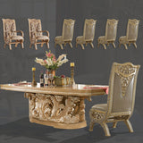 HD-7012/HD-8015 Pickle Frost/Antique Silver 7-Piece Dining Room Set from Homey Design - Luna Furniture