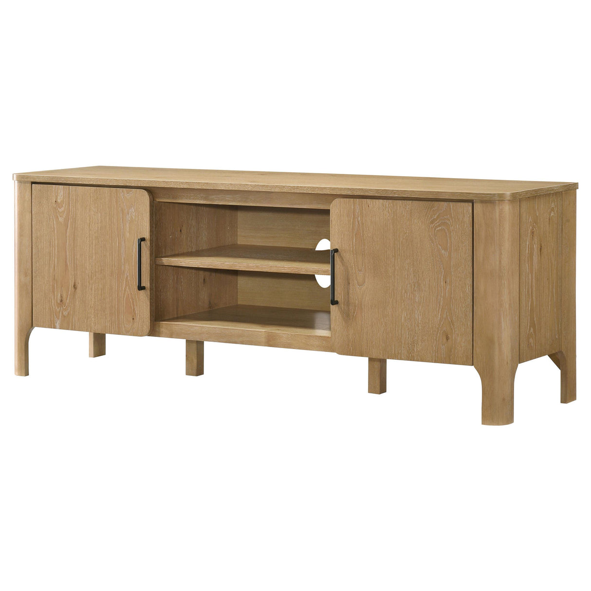 Rowe Light Oak 65-inch 2-door Wood TV Stand Media Console from Coaster - Luna Furniture