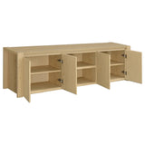 Laurelton Light Oak 78-inch 4-door TV Stand Media Console from Coaster - Luna Furniture