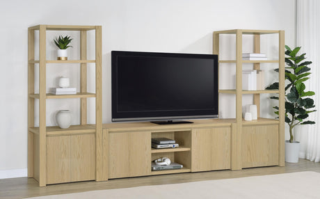 Laurelton Light Oak 78-inch 4-door TV Stand Media Console from Coaster - Luna Furniture