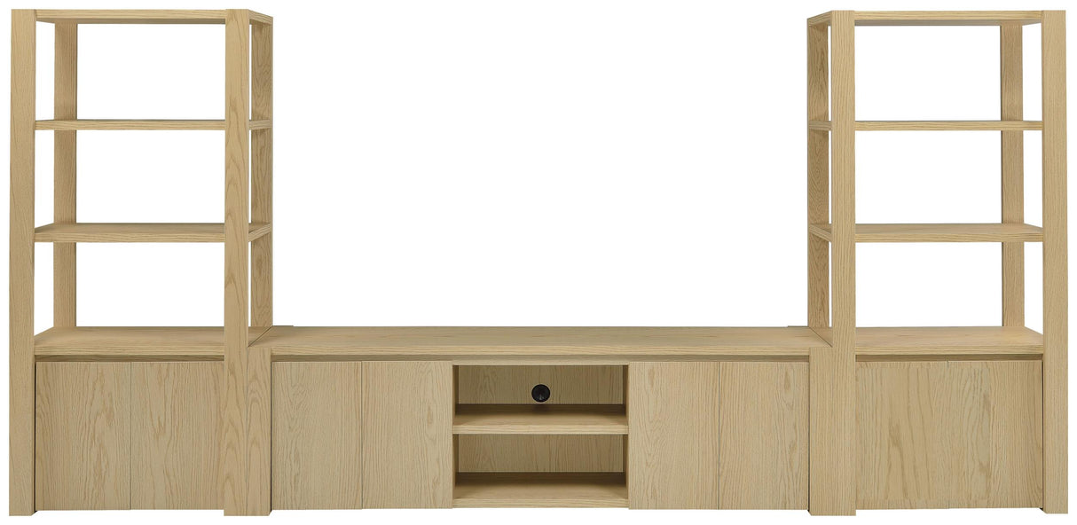 Laurelton Light Oak 78-inch 4-door TV Stand Media Console from Coaster - Luna Furniture
