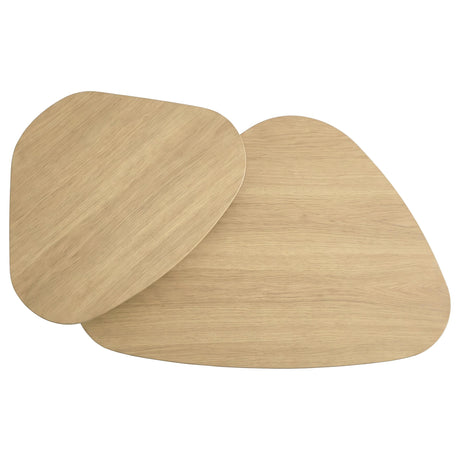 Arjona Honey Oak 2-Piece Triangular Nesting Coffee Table Set from Coaster - Luna Furniture
