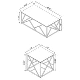 Comisso Black/Gold 3-Piece Tempered Glass Top Contemporary Coffee Table Set from Coaster - Luna Furniture