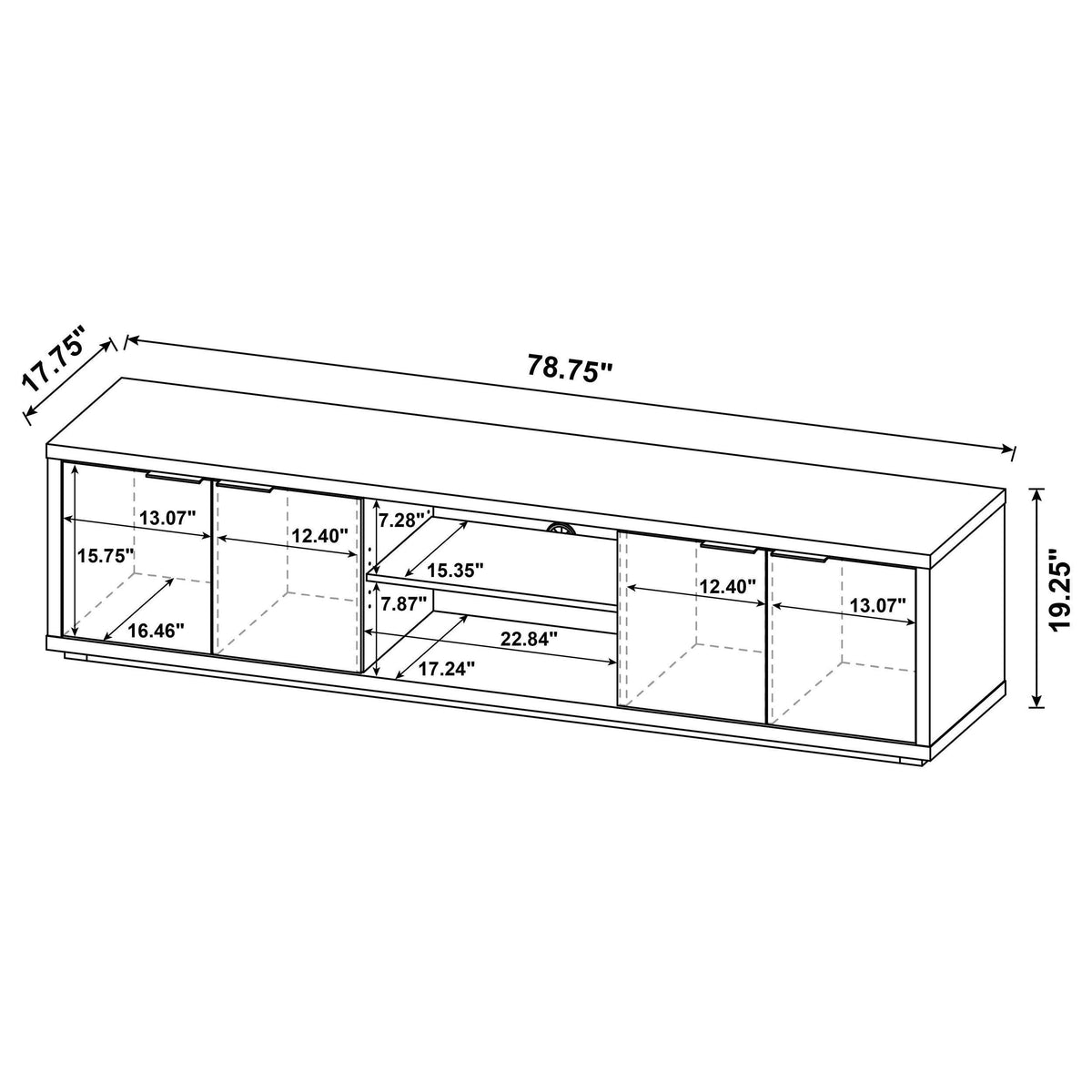Ingram Latte 4-Door TV Stand for TVs up to 85" from Coaster - Luna Furniture