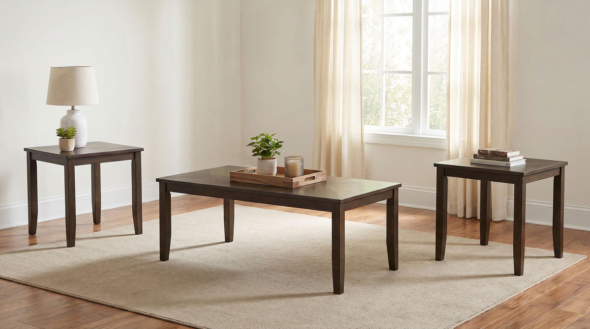 HP0426 Dark Brown 3-Piece Coffee Table Set from Coaster - Luna Furniture