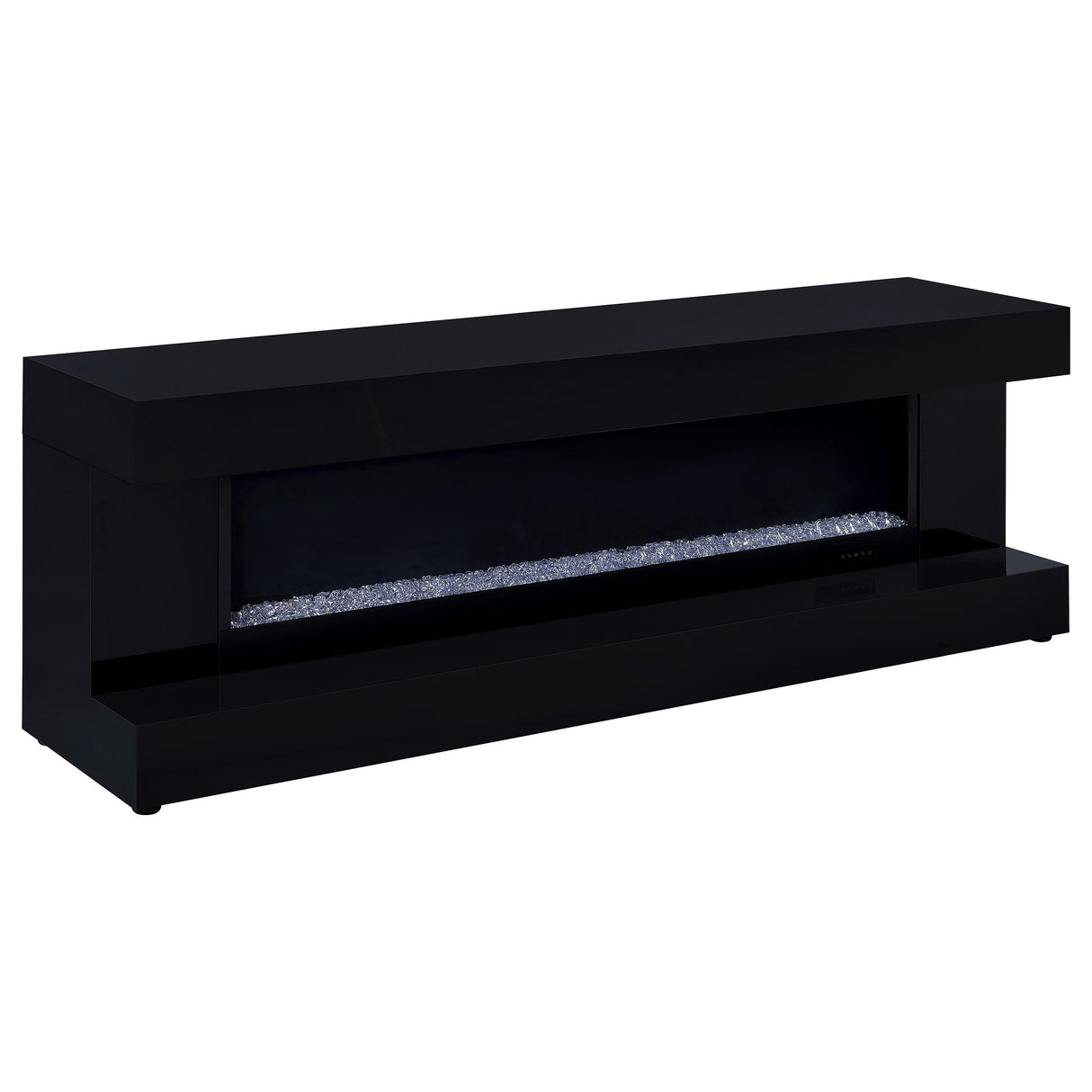 Mallory Black High Gloss TV Stand Fireplace Console Bluetooth Speaker from Coaster - Luna Furniture
