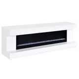 Mallory White High Gloss TV Stand Fireplace Console Bluetooth Speaker from Coaster - Luna Furniture