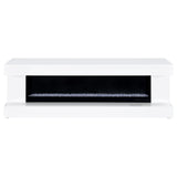 Mallory White High Gloss TV Stand Fireplace Console Bluetooth Speaker from Coaster - Luna Furniture