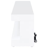 Mallory White High Gloss TV Stand Fireplace Console Bluetooth Speaker from Coaster - Luna Furniture