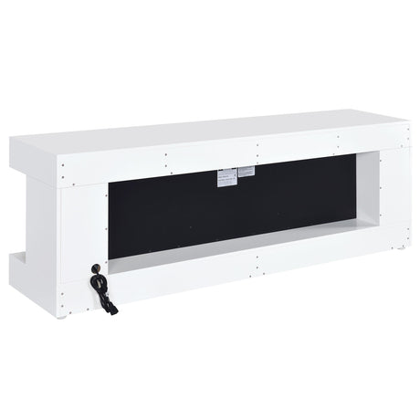 Mallory White High Gloss TV Stand Fireplace Console Bluetooth Speaker from Coaster - Luna Furniture