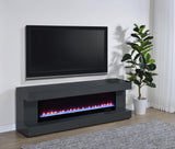 Mallory Gray High Gloss TV Stand Fireplace Console Bluetooth Speaker from Coaster - Luna Furniture