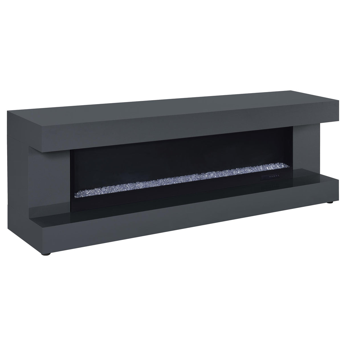 Mallory Gray High Gloss TV Stand Fireplace Console Bluetooth Speaker from Coaster - Luna Furniture