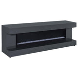 Mallory Gray High Gloss TV Stand Fireplace Console Bluetooth Speaker from Coaster - Luna Furniture