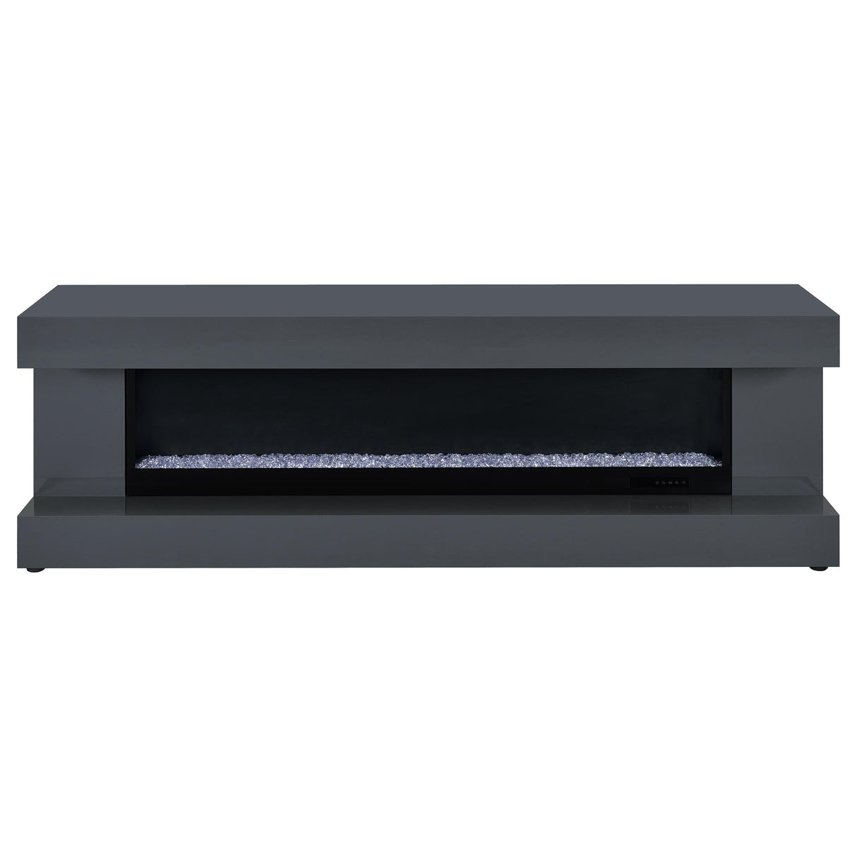 Mallory Gray High Gloss TV Stand Fireplace Console Bluetooth Speaker from Coaster - Luna Furniture