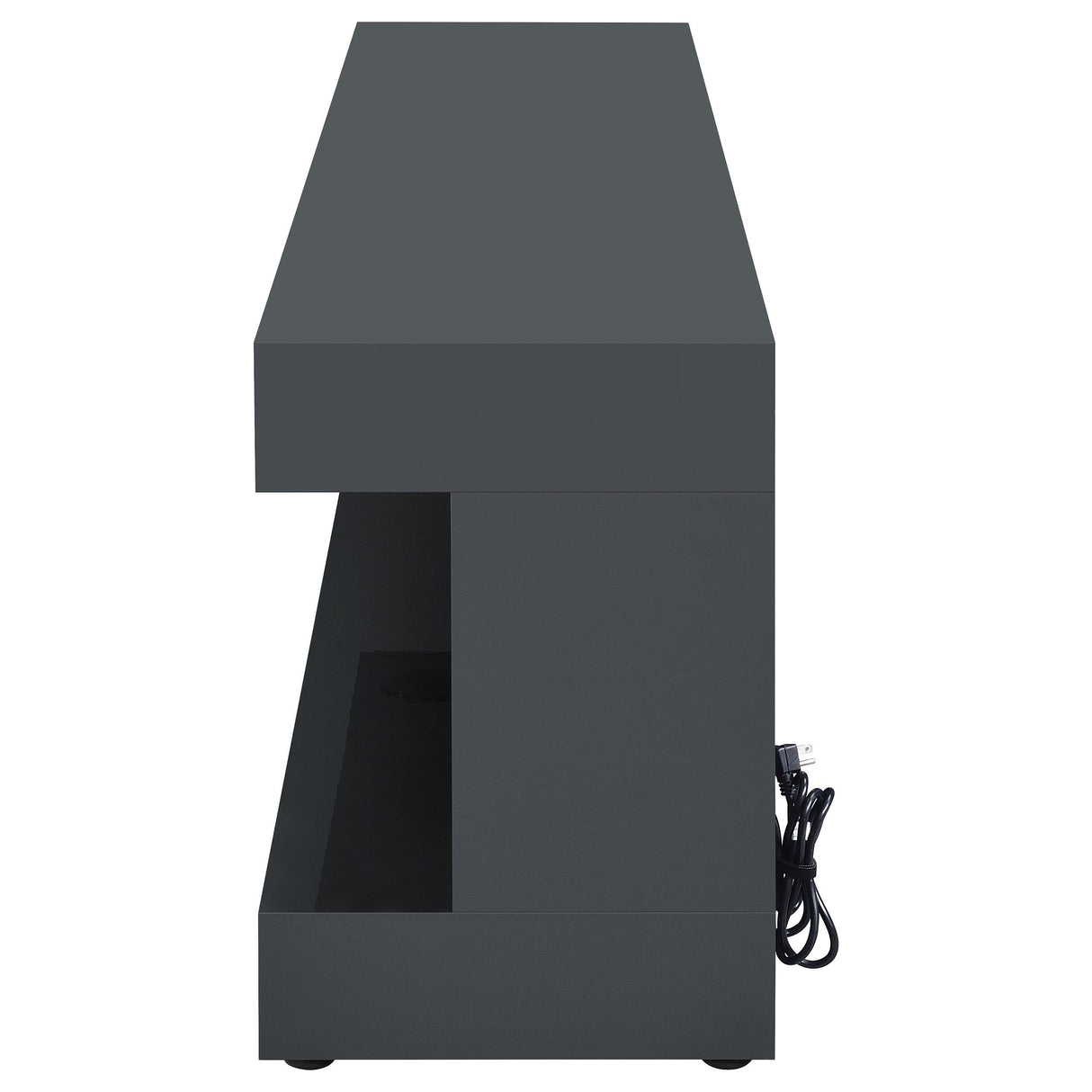Mallory Gray High Gloss TV Stand Fireplace Console Bluetooth Speaker from Coaster - Luna Furniture