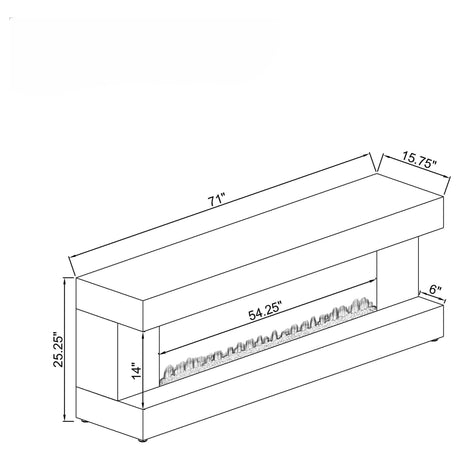 Mallory Gray High Gloss TV Stand Fireplace Console Bluetooth Speaker from Coaster - Luna Furniture