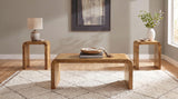 Booker Natural 3-Piece Mango Wood Coffee and End Table Set