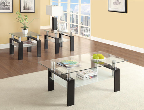 Dyer Black 3-Piece Rectangular Coffee and End Table Set from Coaster - Luna Furniture