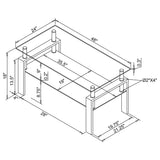 Dyer Black Tempered Glass Coffee Table with Shelf from Coaster - Luna Furniture