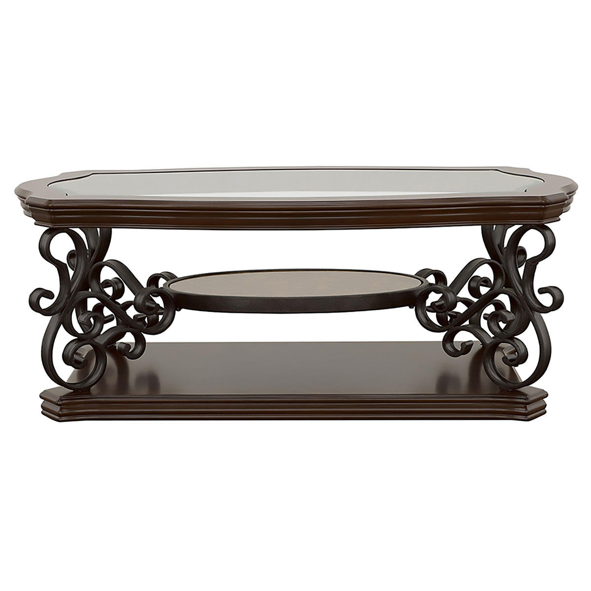 Laney Dark Merlot 2-Piece Glass Top Coffee and End Table Set from Coaster - Luna Furniture