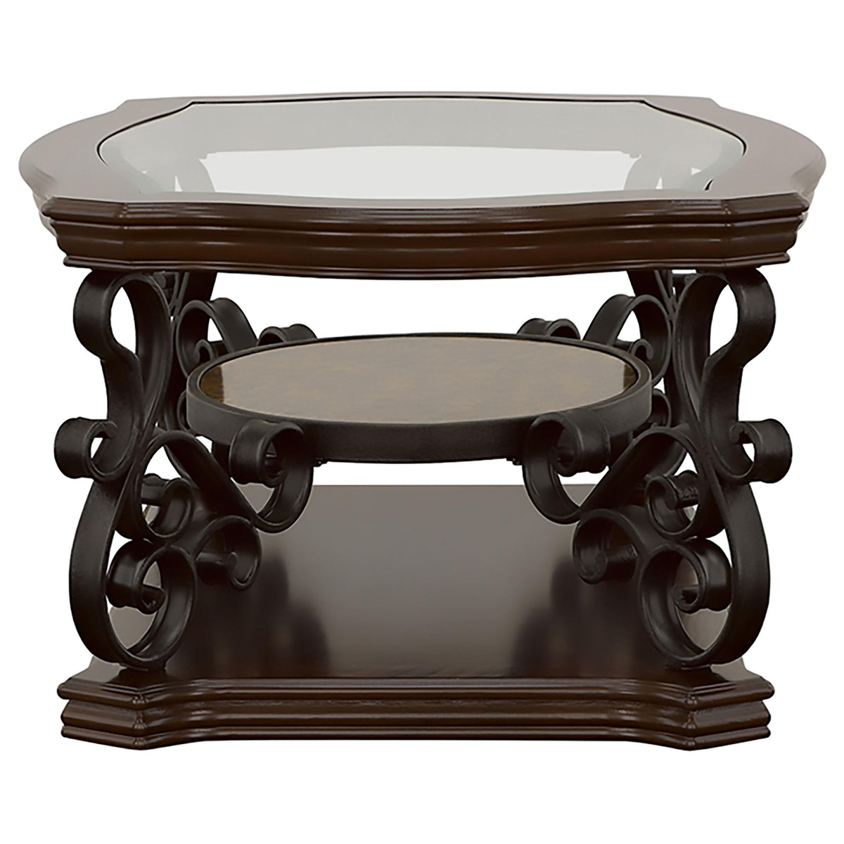 Laney Dark Merlot 2-Piece Glass Top Coffee and End Table Set from Coaster - Luna Furniture