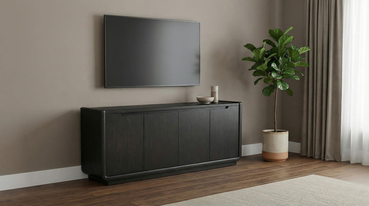 Leandro Burnished Black 72-inch 4-door TV Stand Media Console from Coaster - Luna Furniture