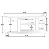 Leandro Burnished Black 72-inch 4-door TV Stand Media Console from Coaster - Luna Furniture