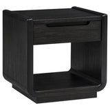 Leandro Burnished Black 1-drawer Wood Occasional Side End Table from Coaster - Luna Furniture