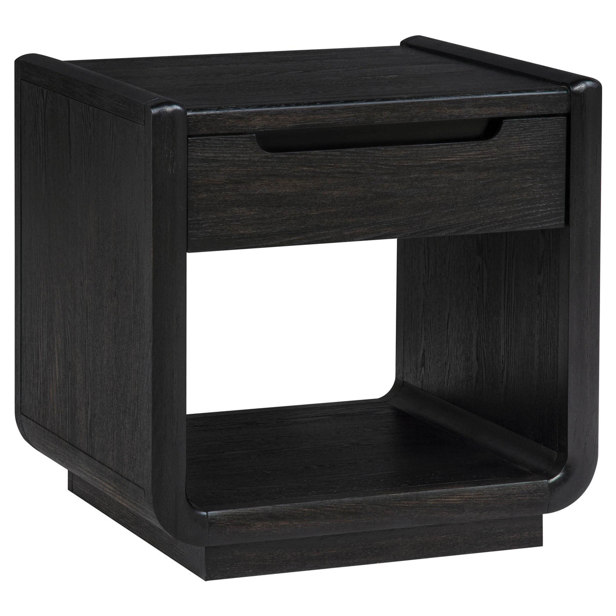 Leandro Burnished Black 1-drawer Wood Occasional Side End Table from Coaster - Luna Furniture