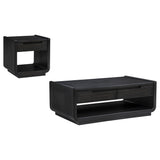 Leandro Burnished Black 2-piece Wood Coffee and End Table Set from Coaster - Luna Furniture