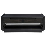 Leandro Burnished Black 2-drawer Wood Cocktail Coffee Table from Coaster - Luna Furniture