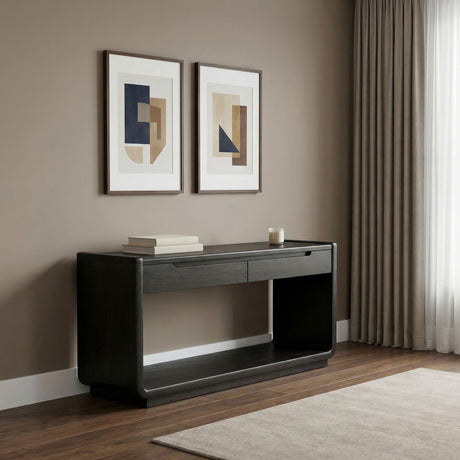 Leandro Burnished Black 2-drawer Entryway Sofa Console Table from Coaster - Luna Furniture