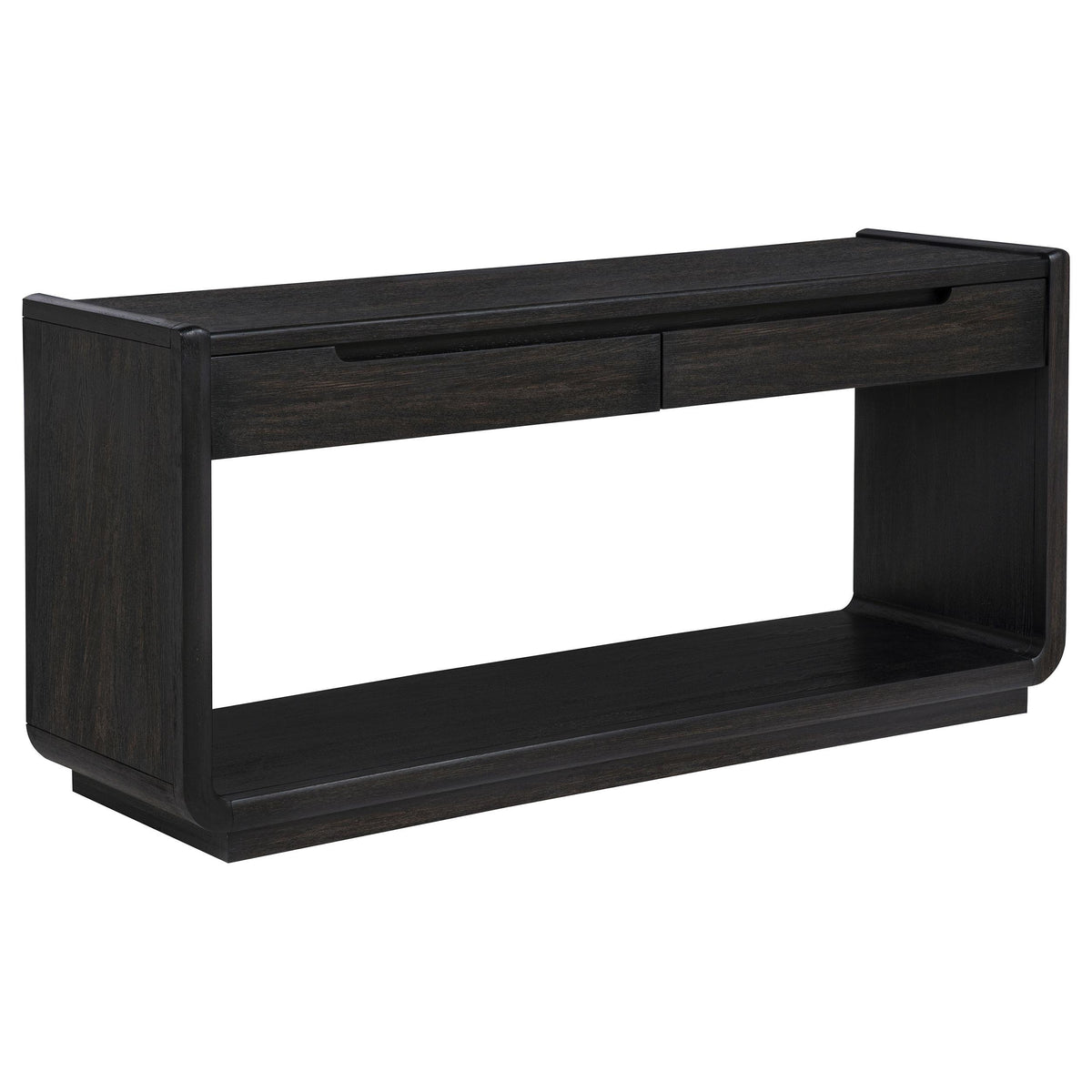 Leandro Burnished Black 2-drawer Entryway Sofa Console Table from Coaster - Luna Furniture