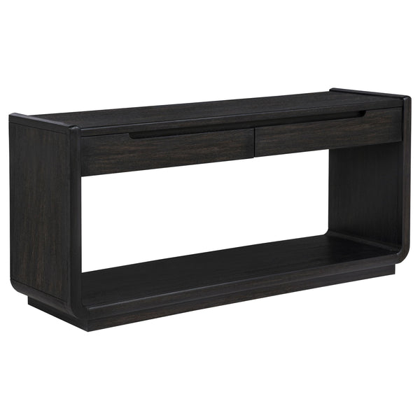 Leandro Burnished Black 2-drawer Entryway Sofa Console Table