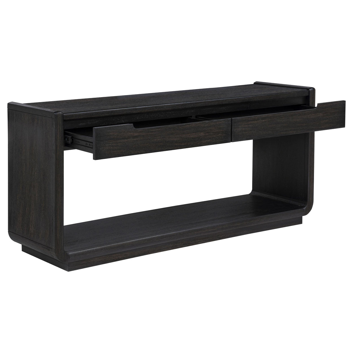 Leandro Burnished Black 2-drawer Entryway Sofa Console Table from Coaster - Luna Furniture