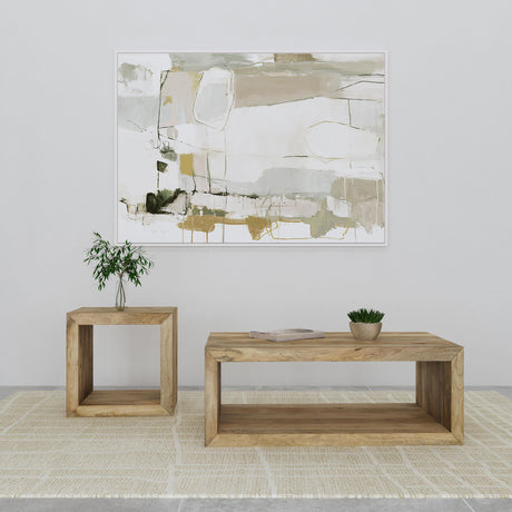 Benton Natural 2-Piece Solid Mango Coffee and End Table Set from Coaster - Luna Furniture
