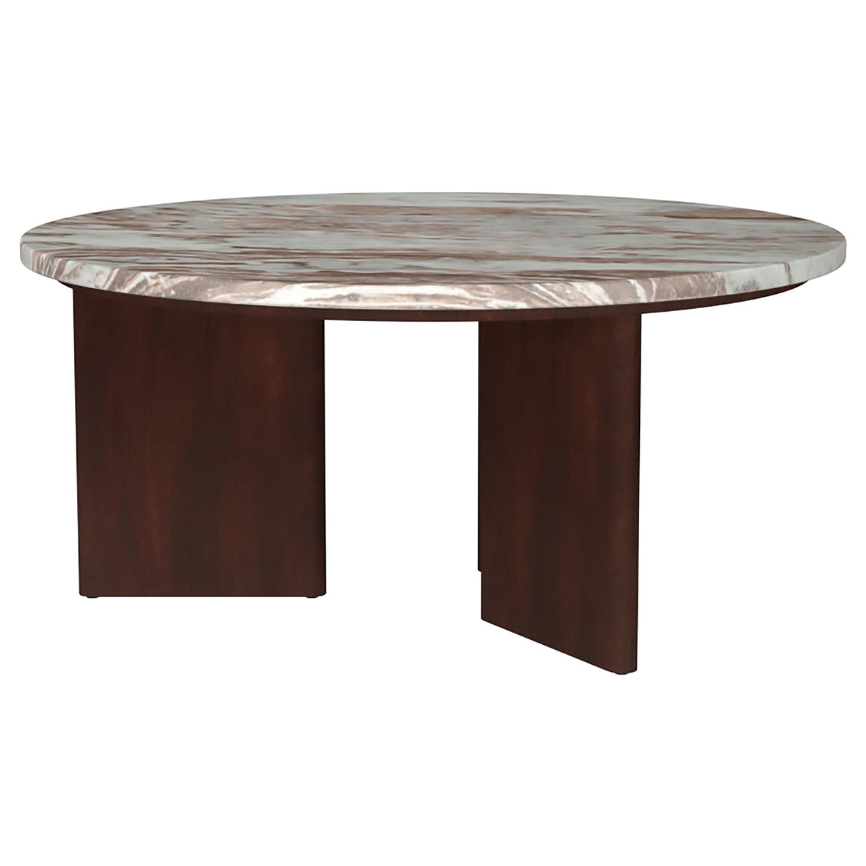 Jenna Brown 2-piece Round Marble Top Coffee Table Set from Coaster - Luna Furniture