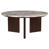 Jenna Brown 2-piece Round Marble Top Coffee Table Set from Coaster - Luna Furniture