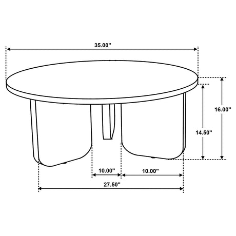 Jenna Brown 2-piece Round Marble Top Coffee Table Set from Coaster - Luna Furniture