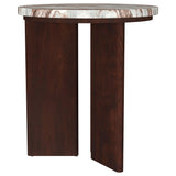 Jenna Brown 3-piece Round Marble Top Coffee Table Set from Coaster - Luna Furniture