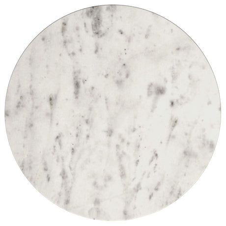 Haven Black Round Genuine White Marble Top End Side Table from Coaster - Luna Furniture